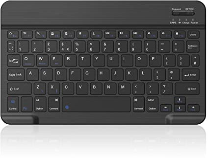 PINKCAT Bluetooth Keyboard, Ultra-Slim Wireless Keyboard UK Layout Quiet Portable Design with Built-in Rechargeable Battery for iOS, Mac, iPad, Windows and Android 3.0 and above OS
