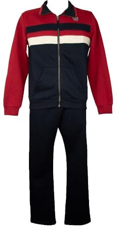 Campagnolo Tuta uomo DYNAMIC F.LLI completo tempo libero invernale felpato giacca aperta con zip articolo 8Q77275, M982 Blu - Blue, XL