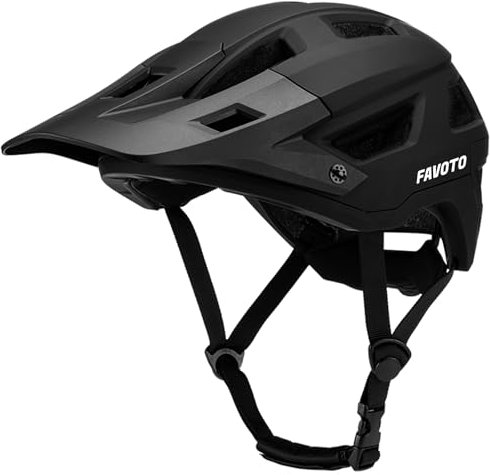 Favoto Lightweight Fahrradhelm, Schwarz, Large: 59-61CM / 23.2''-24''