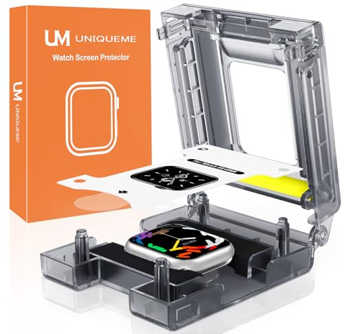 UM UNIQUEME 4 pièces pour Apple Watch 44/45mm Series SE3/SE2/SE/9/8/7 Protection d'écran-EPU Protection d'écran Flexible pour iwatch 44/45 mm, Sans Bulles, Transparent HD, Couverture Complète