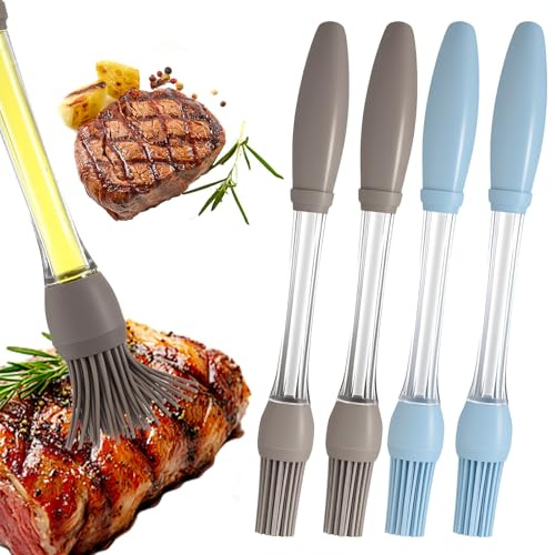 Hpmjz 4Pcs Basting Brush for Cooking, Silicone Heat Resistant Pastry Brushes Food Brushes Spread Oil Butter Sauce Food Applicator for BBQ Grill Baking Kitchen Cooking Dishwasher Safe