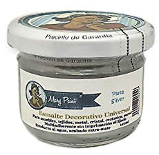 Mary Paint | Pintura para muebles efecto Chalk Paint, Plata Metalizado - 140ml