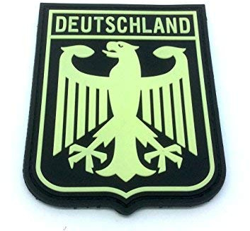 Deutchland Aigle Impérial Allemagne Blason Drapeau Brillent dans Le Noir Airsoft PVC Patch