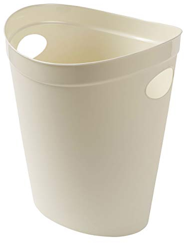 Addis 518078 Plastic Waste Paper Bathroom Bedroom Office Trash Bin, Linen Cream, 12 ltr