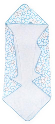 Ti TIN Capa de baño para bebé con Capucha con Motivos de estrellitas Color Celeste, 100x100 cm, Rizo de algodón 90%, Extra Suave y Absorbente, Apta para Secadora