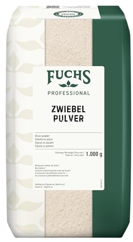 Fuchs Professional - Zwiebelpulver | Schonend verarbeitet, zum Würzen von herzhaften Gerichten | Profi-Qualität für Großverbraucher und Gastronomie | 1 kg im recyclebaren Beutel