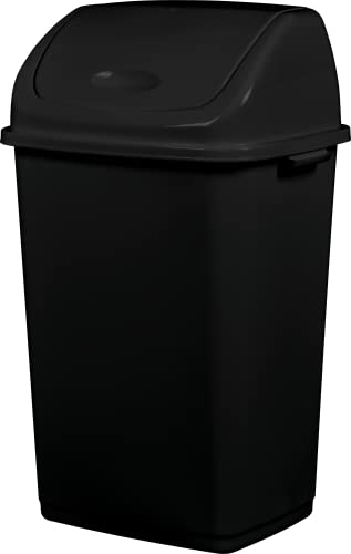 Poubelle plastique Clap Green à couvercle basculant - 50l - noir
