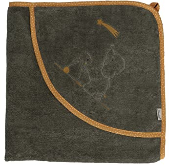 Sterntaler Baby Unisex Badetuch Baby GOTS Kapuzenbadetuch Elefant 100x100cm - Badetuch Baby, Babyhandtuch, Kinder Badehandtuch - braun