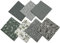 Jukway 7 Stück Baumwollstoff Set 50 x 50 cm Quadrate Patchwork Stoffe zum Nähen Quilten DIY Dekoration Basteln Handwerken, Reine Baumwolle Stoff Bedruckte Verschiedene Muster Stoffpakete (Grau)