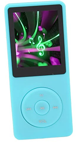Elprico MP3-spelare med FM-radio och Röstinspelare, 8 GB MP4-spelare Stöd Upp Till 64 GB, 30 Timmars Uppspelning Multifunktions Sport MP3-musikspelare för Sport, Löpning (Blå)