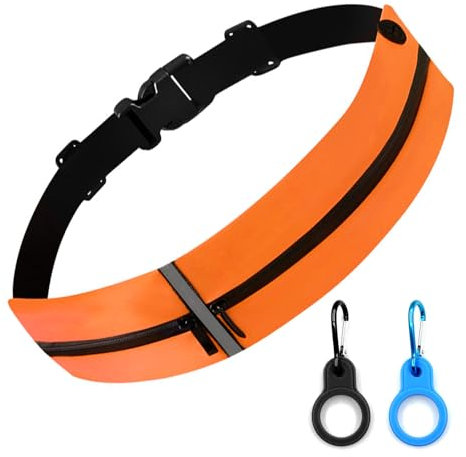 Laufgürtel für Handy, Sportgürtel, wasserdichte Lauf Hüfttasche mit Verstellbarem Gummiband, Bauchtasche Sport Lauftasche, Lauftasche Jogging zum Joggen, Laufen, Sport (Orange)
