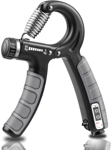 UNILECON Handtrainer Unterarmtrainer Griffkraft Trainer - Einstellbarer Widerstand 5-60kg Hand Trainer,Rutschfester Griff und Ergonomisches Design,Fingertrainer für Sportler(Schwarz)