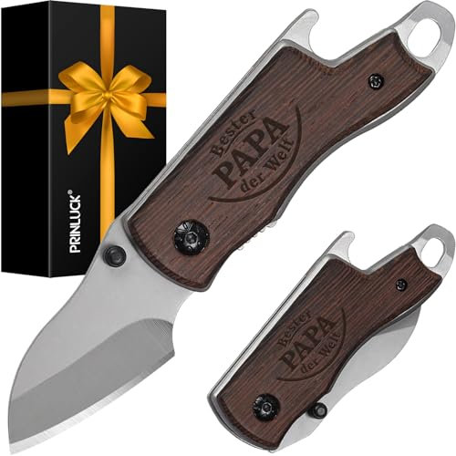 Geschenke für Papa Vatertag Geburtstag, Klappmesser Holzgriff, Weihnachtsgeschenke für Papa, Taschenmesser, Geschenk Geburtstag Vatertag, Multitool Camping Gadgets Wandern Angeln, Outdoor Messer