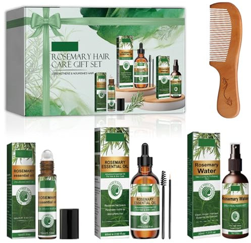 Set regalo per la cura dei capelli, kit di viaggio per capelli, regali di amicizia per amiche donne (con cuscinetto a sfere + spray + olio essenziale + pettine di legno)