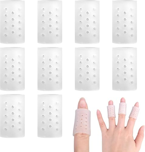 10pcs Anti Skin Picking Finger Covers, 3x1.9cm/1.18x0.75in Reusable Breathable Finger Protectors Skin Picking Protective Gloves for Cracked Hands & Hangnails | Reusable breathable finger covers for adult fingertip care, hangnails, cracked hands and daily friction protection