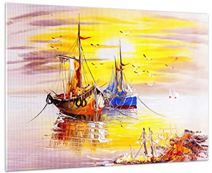 ARTTOR Impression sur Verre Moderne 100x70cm Paysages Maritime - 2882