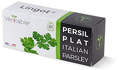 Lingot® Persil Plat BIO - Compatible Potager d'Intérieur Véritable® et Exky® - Recharge prête à l'emploi - Substrat avec Graines Intégrées