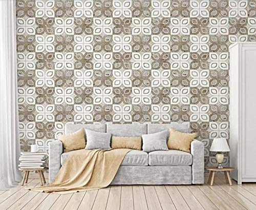 Tapete 3D Wandbild Steinfliese Retro Einfach Fototapete 3D Effekt Vliestapete Wohnzimmer Wanddeko