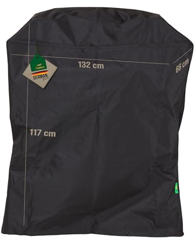 Mehr Garten Grillabdeckung wetterfest rechteckig, 132x66x117 cm, schwarz, Oxford 600D Gewebe, Gasgrill Abdeckung wasserdicht und UV-beständig, Grill Abdeckhaube