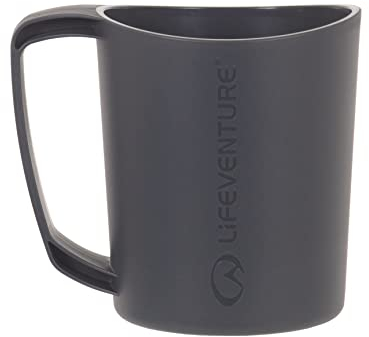 Lifeventure Ellipse Grande tasse en plastique pour camping, voyage et extérieur – Graphite, 450 ml