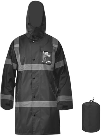 A-SAFETY High Vis Rain Jacket Trench Coat &Safety Rain Jacket RIVER OTTER Rain Bibs ANSI Class 3