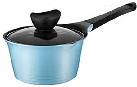 Mini soppgryta Kökskärl, mjölkpanna, keramisk kastrull med lock mot spill Nonstick mjölkpanna for barnmat Kök Induktionskokkärl 7 tum (Färg: Rosa) (Färg: Wit) (Färg: B (Color : Blu)
