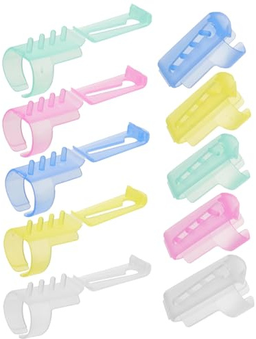 HOODANCOS 10pcs Creative Crochet Rings Knitting Loops for Yarn Guide Plastic Finger Knitting Rings for All Skill Levels Enhance Your Weaving Projects Effortlessly