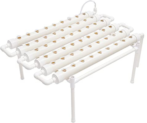 Loobiiny Hydroponisches System 54 Löcher Hydroponic 6 Rohr Grow Hydrokultur Pflanzen Bewässerung System Garten Hydroponik Anzuchtsysteme für Gemüse, Salat, Blumen, Früchte