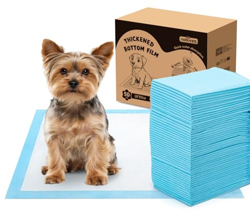 Nobleza Empapadores Perros 40x60cm Pañales Desechables para Perros, 50 Unidades Alfombra Toallas Higiénica Absorbente y Antifugas Empapadores para Mascotas,Empapadores Perros