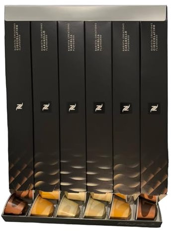 Baharmas Kapselhalter für 6 Nespresso Schachteln - Luxus Edelstahl Wandhalterung mit Klebeflächen, Minimalistischer Platzsparender Kaffeekapsel-Organizer für Küche