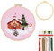 Christmas Embroidery Kit-Pink Merry Christmas Tree Design for Kids and Adults Embroidery kit for Beginners with Embroidery Thread,DIY Christmas Fabric Crafts Starter Cross Stitch Craft Kit Gifts Decor