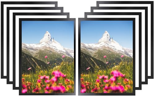YKUKIZEE 8 PCS A3 Self Adhesive Magnetic Display Frame, Magnetic Picture Frame, Black Magnetic Photo Frames for Wall Poster Notices Document License Certificates Paintings