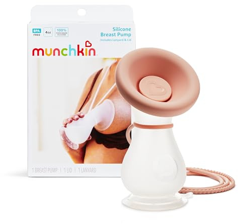 Munchkin Tire-lait manuel pour lait maternel, en silicone de qualité alimentaire, sans BPA, 113,4 g – Essentiel d'allaitement portable pour exprimer le lait à la maison, au travail et en déplacement