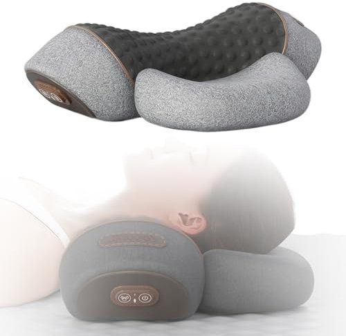 3-in-1 Back Neck Massager Pillow, 2025 New Heated Massage Pillows for Neck and Shoulder Pain, Sleeping Cervical Massage Pillow, Deep Tissue Kneading Massage Relieves Pain (Gray)