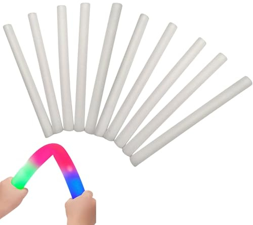 Barras luminosas de espuma - Juego de 10 luces LED luminosas | Barras de luz de neón, luz que en la oscuridad con 3 modos, coloridos suministros de fiesta intermitentes para bodas, raves,