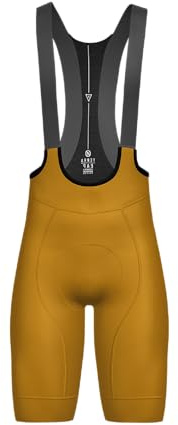 Atika - Culotte Ciclismo Hombre Corto Terra Confort Talla XL Mostaza. Ropa Ciclismo Hombre Tirantes X3.0 Tofness. Pantalon con Badana 4D Gel, Transpirable y Elástico. Bandas Antideslizantes