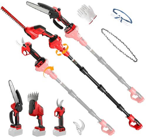 8-in-1 Teleskop Heckenschere & Kettensäge kompatibel mit Milwaukee 18V Akku