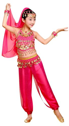Générique Ensemble Enfant Costume de danse du ventre pour filles, ensembles de spectacle d'Halloween pour