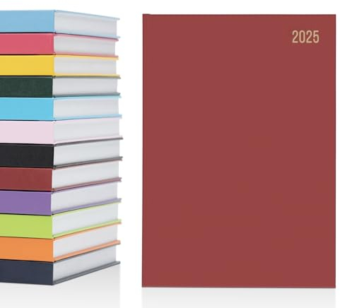 Siddagbok 2025 tidig upplaga A5 eller A4 dag till skolan årsplanerare inbunden röd A4
