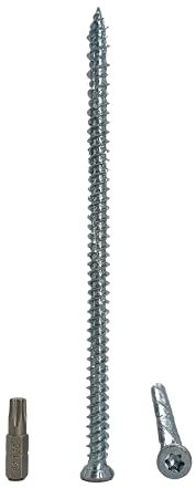 Marcopol Confezione Da 50 Pezzi In Acciaio Zincato 7,5 X 152 Mm Viti Per Telaio In Calcestruzzo, Viti Per Legno, Testa Torx, Vite Per Muratura, Testa Piatta (50, 7,5 X 152 Mm)