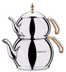 Korkmaz Hanedan A222-01 Teekanne Teekocher 3.1 Liter Induktion Caydanlik Gold