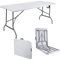 Heavy Duty 6ft Folding Table Plastic Trestle for Garden Patio BBQ Picnic Party Dining Camping Catering Market White with Carrying Handle