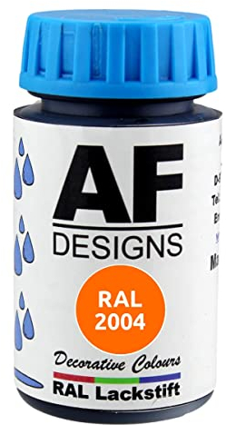 Alex Flittner Designs Vernice RAL 2004 Pure Orange lucido 50 ml legno metallo mobili bagno vernice ritocco vernice riparazione