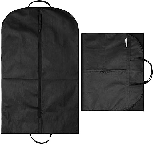 FRIUSATE 1 Pack Suit Bag Black Suit Dust Bag Suit Cover With Handles And Gusset Suit Carriers For Men Full Zipper Garment Bag For Suits And Coats(60 * 100cm)