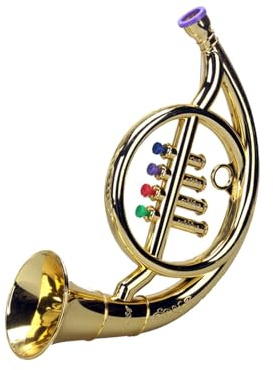 Tromba Musicale per Bambini, Strumento in Ottone con Corno in Miniatura, Finta di Suonare per Simulazione Musicale