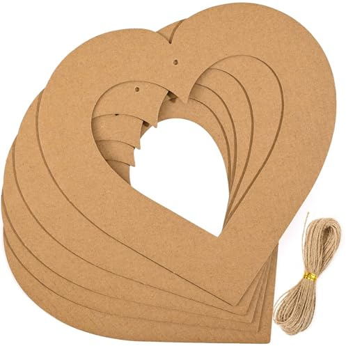 30Pcs Valentine‘s Hainging Heart Wreath Paper Heart Craft Wreaths Decorations Valentines Hanging Cardboard Hearts Ornaments for Wedding Valentine Birthday Party Festival DIY Crafts