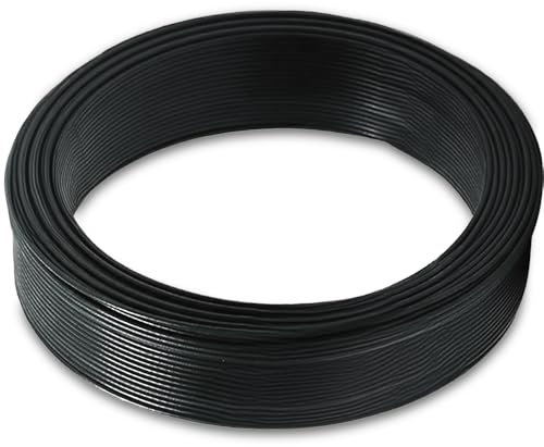 Uoimky Fil de Fer 2mm, 30m Fil de Fer Cloture Fil de Tension Grillage Plastifié Noir Fil métal Enduit PVC pour Ligature Jardin, Fil Tension clôture, Bricolage