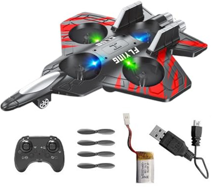 Colcolo RC Plane 2.4Ghz Remote Control Foam Airplane Toy, Quadcopter, Hovering, LED Light, 360 Flip Rotation Mode, 2 Speeds Adjustable, 6CH Roll Fixed Wing Aircraft Anti Falling Easy to Fly Adults