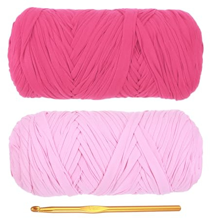 PATIKIL 2 x 200 g/60 M T-shirt garn rosa/rosenröd
