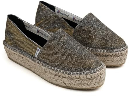 espadrilles, DOMMY - Sandalias de cuña de moda casual de lona/piel